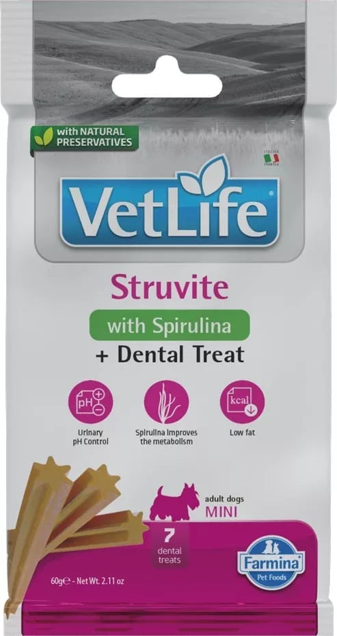 FARMINA  VET LIFE - DOG TREAT - STRUVITE ADULT MINI 60 g