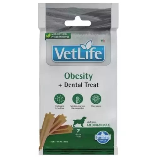 FARMINA  VET LIFE - DOG TREAT - OBESITY ADULT MED&MAX 100 g