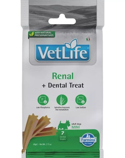 FARMINA  VET LIFE - DOG TREAT - RENAL ADULT MINI 60 g