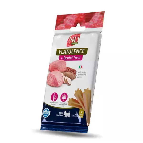 FARMINA N&D QUINOA - DOG TREAT - FLATULENCE Lamb&Yucca ADULT MINI 7vnt. 60 g