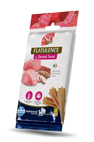 FARMINA N&D QUINOA - DOG TREAT - FLATULENCE Lamb&Yucca ADULT MED&MAX 100 g