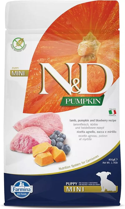 FARMINA N&D PUMPKIN - DOG Dry Lamb&Blueberry PUPPY MINI 800 gr