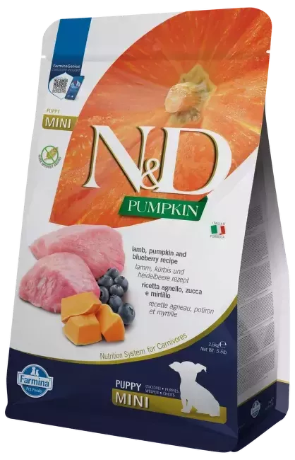 FARMINA N&D PUMPKIN - DOG Dry Lamb&Blueberry PUPPY MINI 2,5 kg