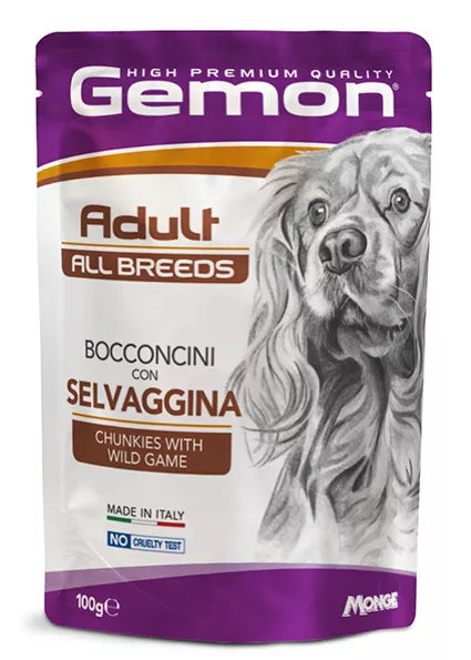 Gemon all breeds adult konservuotas pašaras suaugusiems šunims su žvėrienos gabalėliais 100g