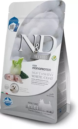 FARMINA N&D WHITE - DOG Dry Sea Bass Spirulina&Fennel ADULT MINI 5 kg