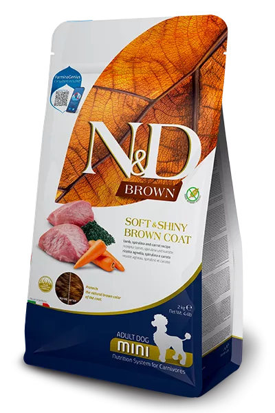 FARMINA N&D BROWN - DOG Dry Lamb Spirulina&Carrot ADULT MINI 2 kg