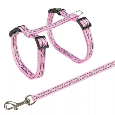 Trixie Kačių petnešos su pavadėliu, 27-45 cm-10 mm, 1.20 m