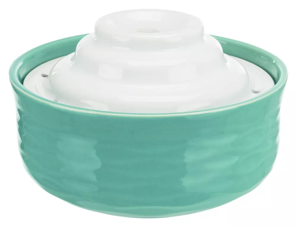 TRIXIE Vital Falls Girdykla-fontanas, keramika, 1.5 l/22x13 cm, petrol žalsva/balta