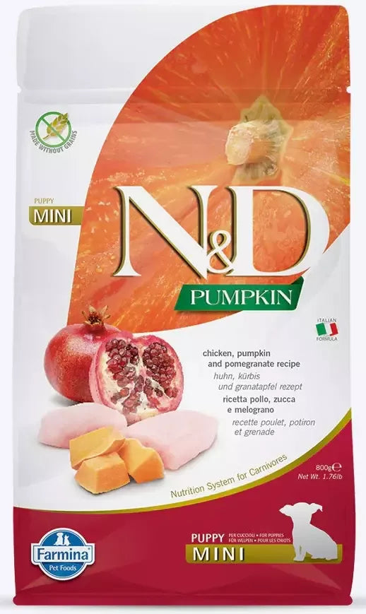 FARMINA N&D PUMPKIN - DOG Dry Chicken&Pomegranate PUPPY MINI 800 g