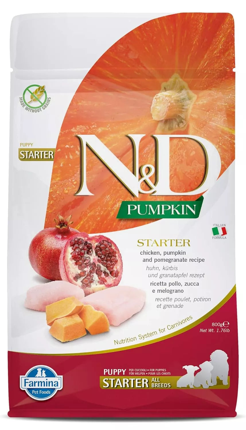 FARMINA N&D PUMPKIN - DOG Dry Chicken&Pomegranate STARTER PUPPY ALL BR 800 g