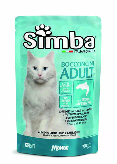 Simba konservuotas pašaras katėms su upėtakiu ir menke 100g