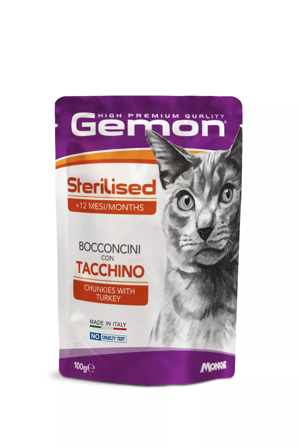 Gemon Senior +8 konservuotas pašaras senyvoms katėms su kalakutiena 100g