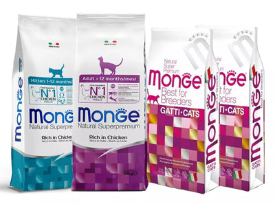Monge Cat 4x10kg Kitten+Adult+Urinary+Rabbit Mono