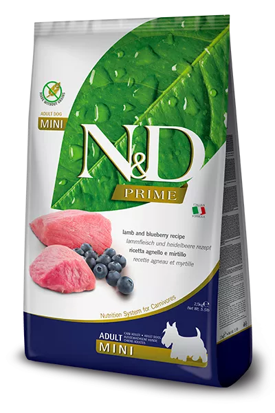 FARMINA N&D PRIME - DOG Dry Lamb&Blueberry ADULT MINI 800 g