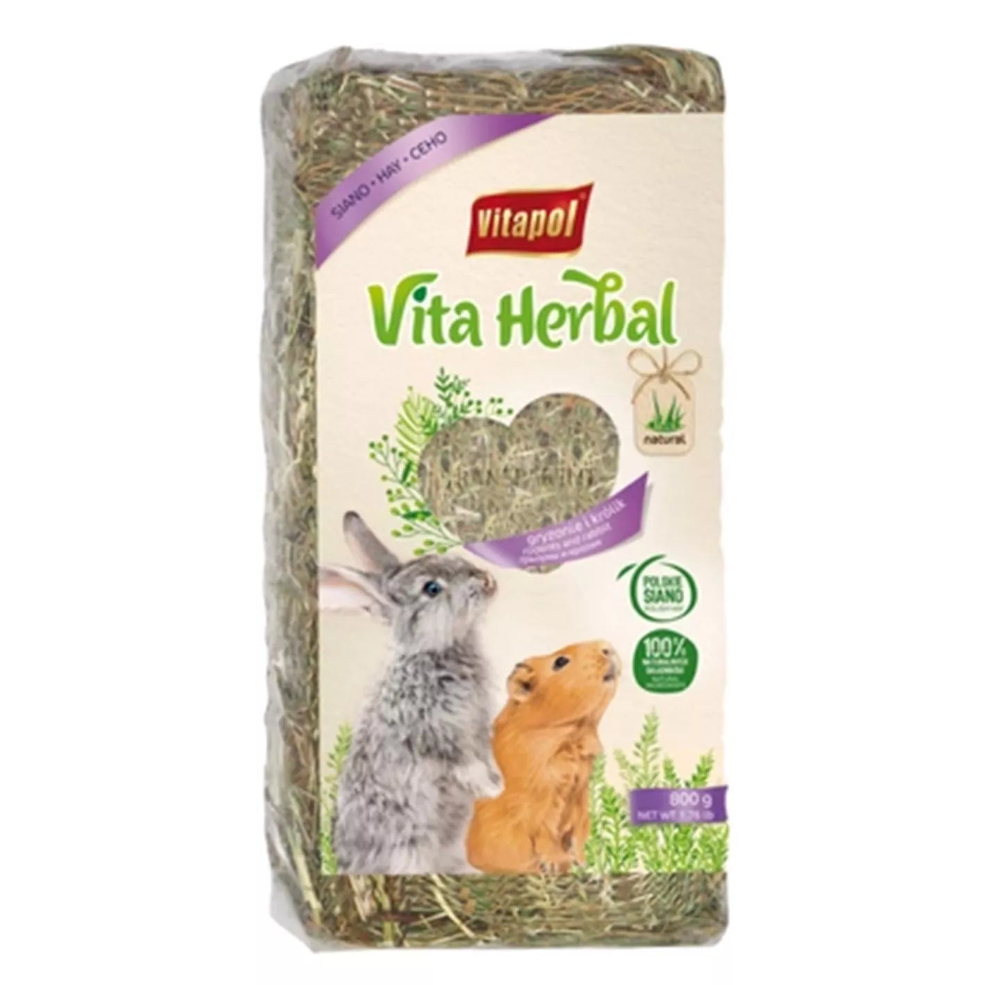 Vitapol natūralus šienas graužikams ir triušiams 800g