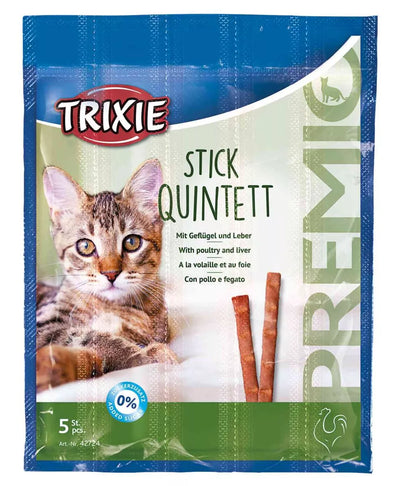 Trixie PREMIO Stick Quintett, poultry-liver, skanėstas katėms 5x5 g