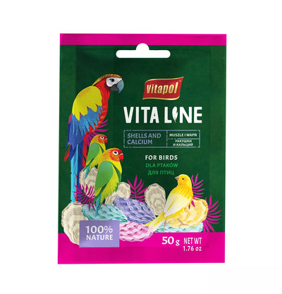 Vitapol Vitaline papildomas lesalas paukščiams kriauklės su kalciu 50g
