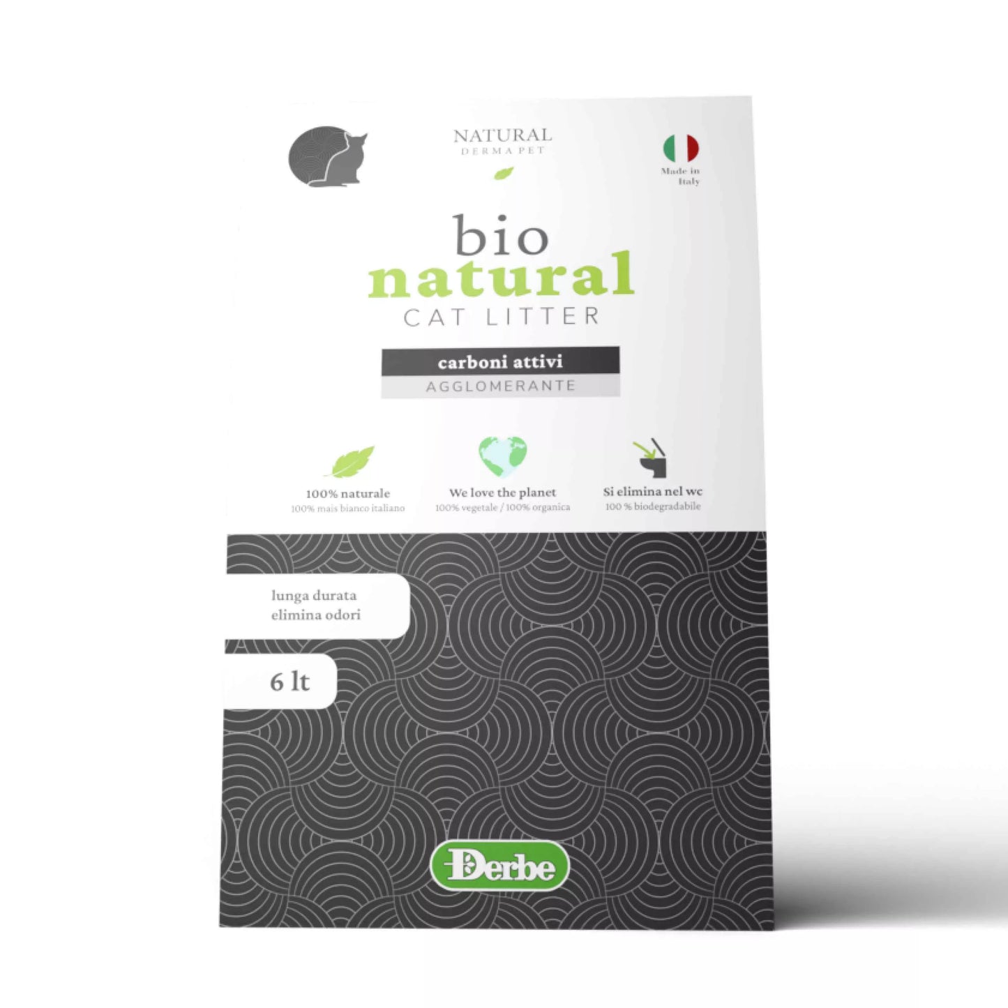 Natural Derma Pet Bio aktyvi anglis, sulimpanti kukurūzų kraiko katėms – kvapų kontrolė, ekologiška formulė