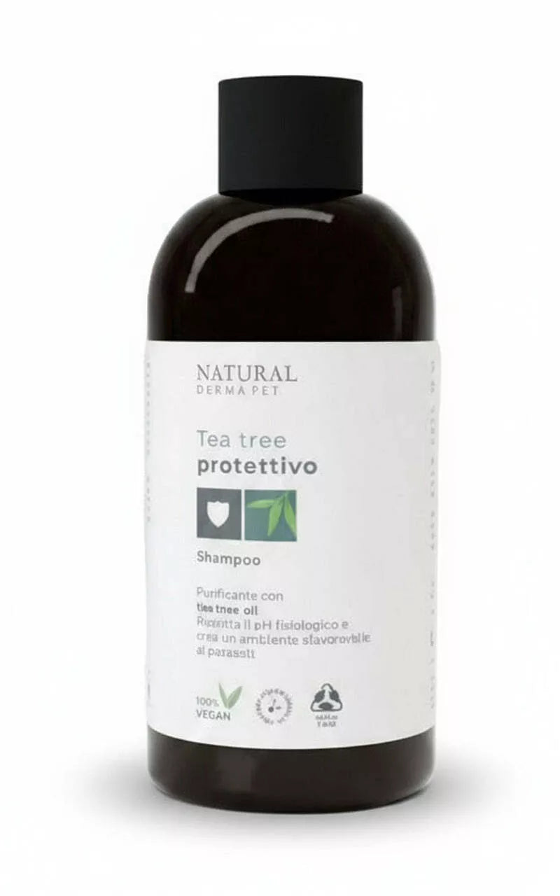 Natural Derma Pet Šunų šampūnas – Giliai valanti formulė su arbatmedžio aliejumi, 200 ml