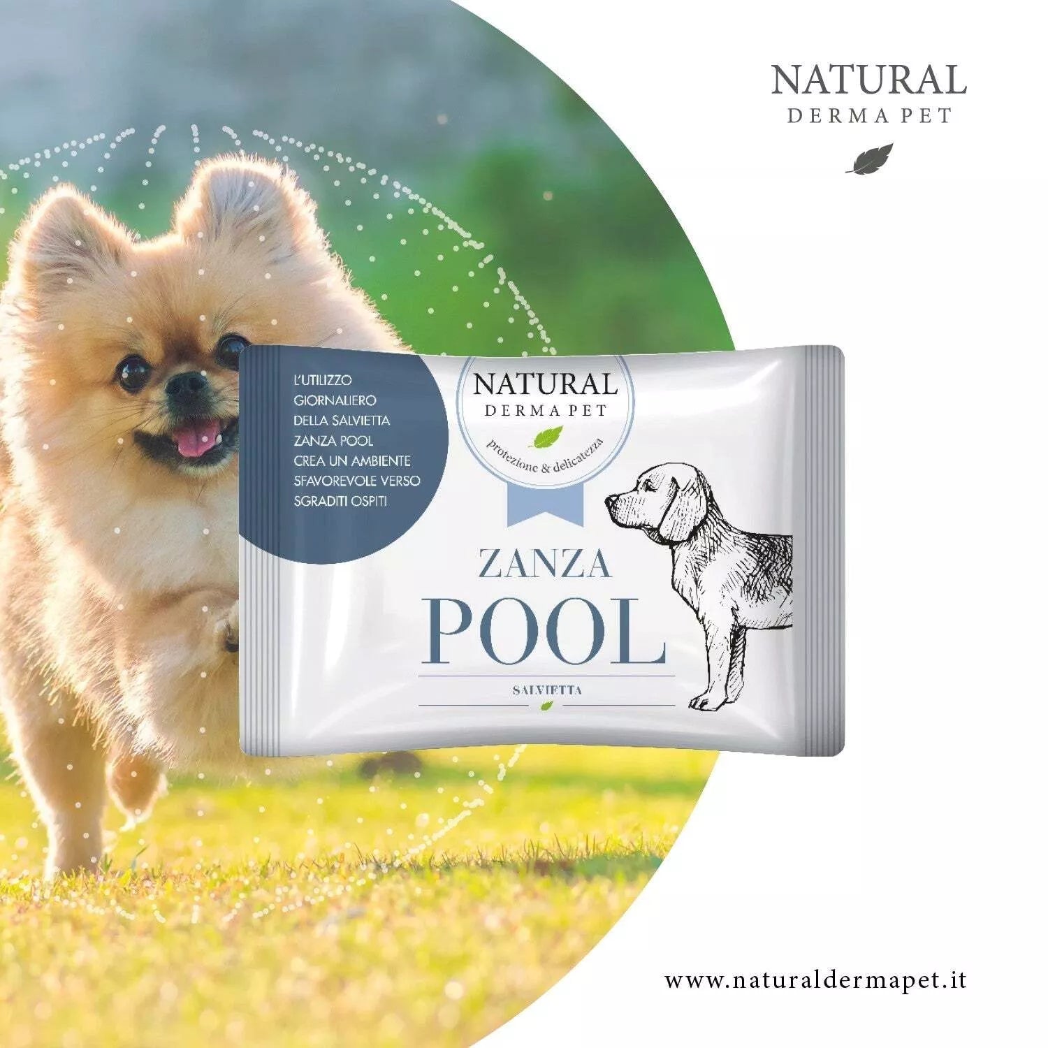 Natural Derma Pet funkcinės valymo servetėlės – vabzdžius atst umiančios su eteriniais aliejais, 35 vnt.