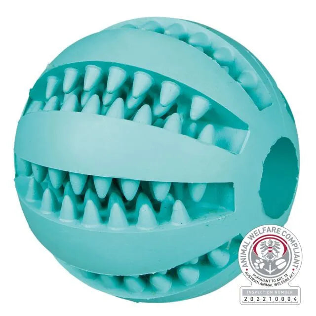 Trixie Denta Fun kamuolys, mėtinis, natūrali guma, ø 7 cm