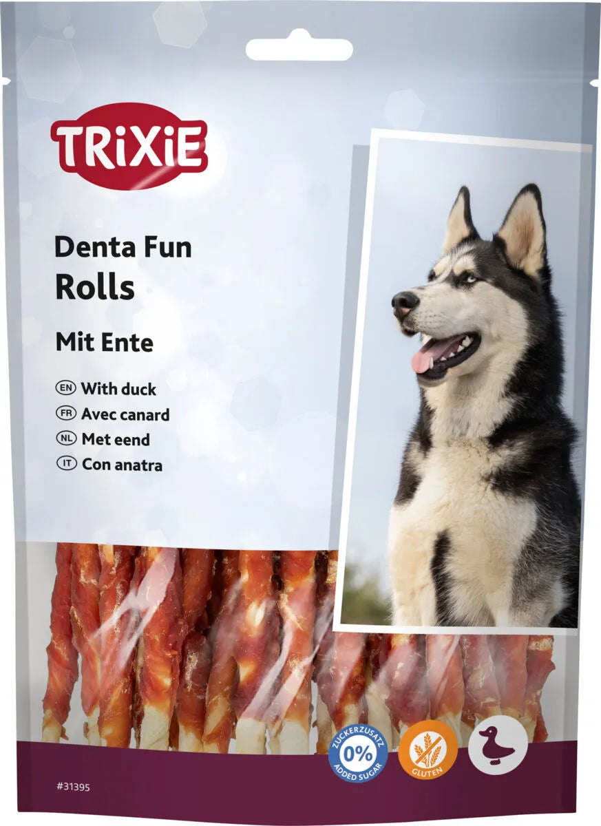 Trixie Denta Fun skanėstai šunims, kramtomi antienos suktinukai, 30 vnt, 240 g
