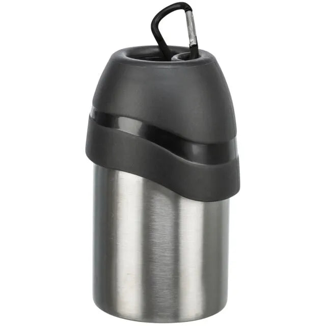 Trixie Gertuvė butelis su dubenėliu, nerūd. plienas/plastikas, 0.3 l
