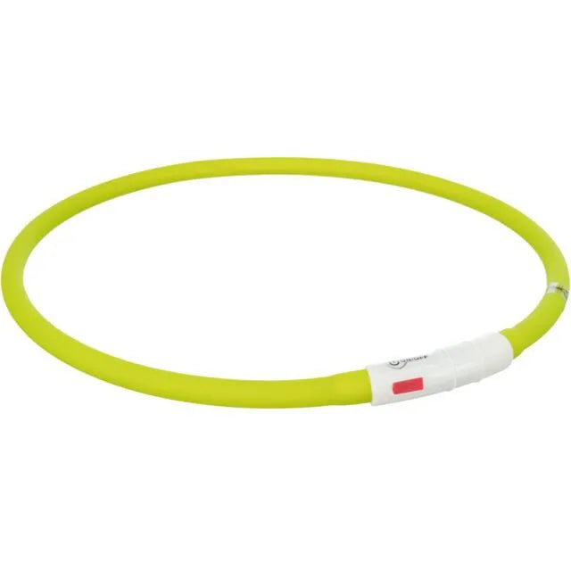 Trixie LED antkaklis USB, silikonas, XS-XL 70cm/10mm, žalias