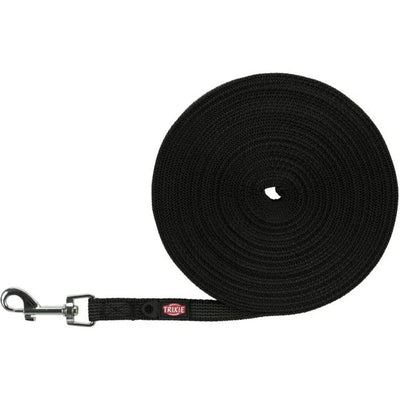 Trixie Tracking pavadys, gumuotas S-M 5 m/15mm, juodas